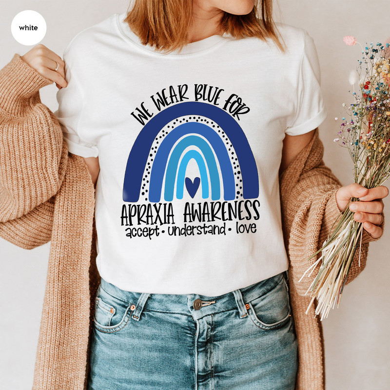 Apraxia Awareness Shirt, Apraxia Survivor Gift, Apraxia Shirt, We Wear Blue T-Shirt, Apraxia Support Graphic Tees, Apraxia Ribbon T-Shirt - 2.jpg