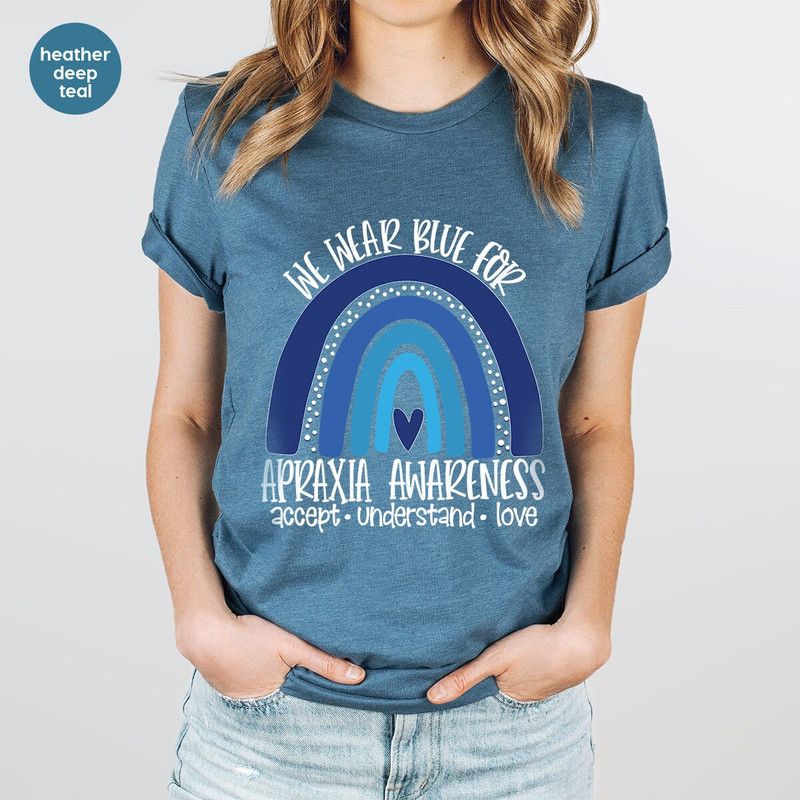 Apraxia Awareness Shirt, Apraxia Survivor Gift, Apraxia Shirt, We Wear Blue T-Shirt, Apraxia Support Graphic Tees, Apraxia Ribbon T-Shirt - 4.jpg
