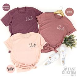 auntie shirt,aunt pocket shirt, mother's day aunt shirt, gift for auntie, aunt shirt, minimalist aunt shirt