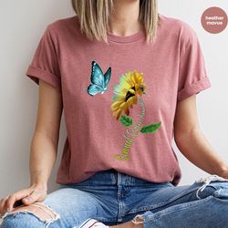 Awareness Gifts, Cervical Cancer Shirt, Cancer Support TShirt, Butterfly Outfit, Sunflower Graphic Tees, I'm A Survivor,