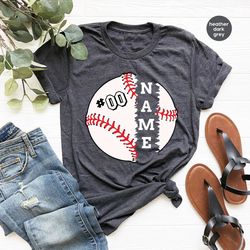 Baseball Gift, Custom Baseball Shirt, Baseball Outfit, Baseball Player TShirt, Personalized Baseball Graphic Tees, Baseb