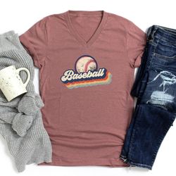 Baseball Mama Shirt, Baseball Mom Shirt, Mother's Day Gift, Baseball Fan Gift, Baseball V-neck Shirt, Baseball Lover Shi
