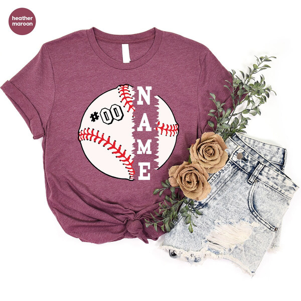 Baseball Mom Shirt, Baseball Player Outfit, Custom Baseball Shirts, Baseball Gifts, Personalized Baseball Graphic Tees, Baseball T-Shirt - 9.jpg