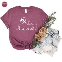 Be Kind T-Shirt, Positive Graphic Tees, Motivational Shirt, Mental Health Vneck Shirt, Gift for Her, Kindness Shirt, Ins
