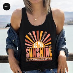 Be The Sunshine Woman Tank, Summer Shirt For Women, Retro Sun Tank, Vintage Graphic T-Shirt, Kindness Tshirt, Motivation