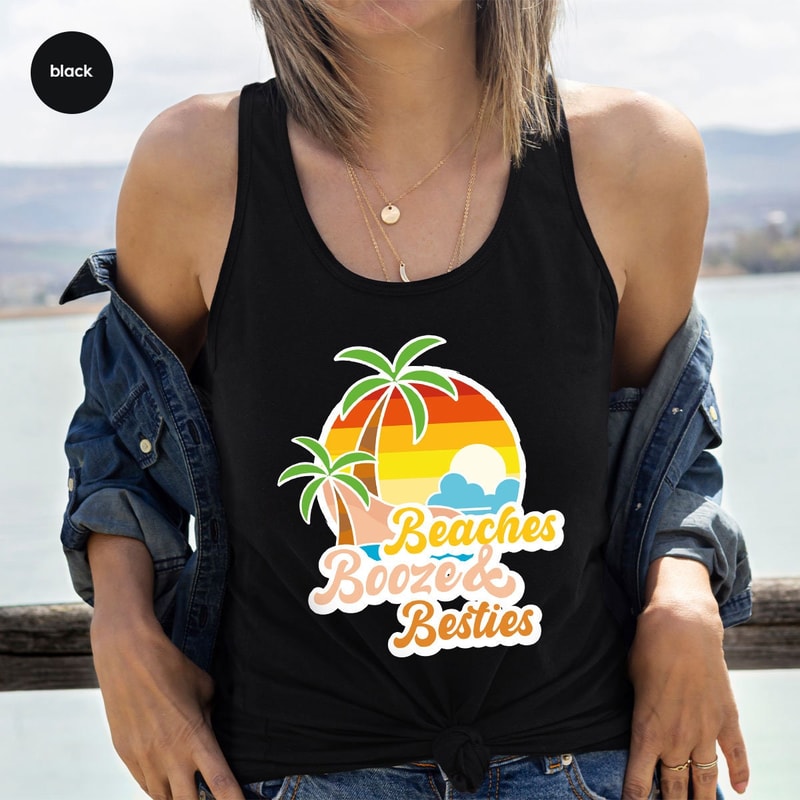 Beach Tank, Best Friend Tank, Funny Summer Graphic Tees, Bestie Travel Tank, Holiday Vneck Tank, Summer Outfit, Gift for Her - 2.jpg