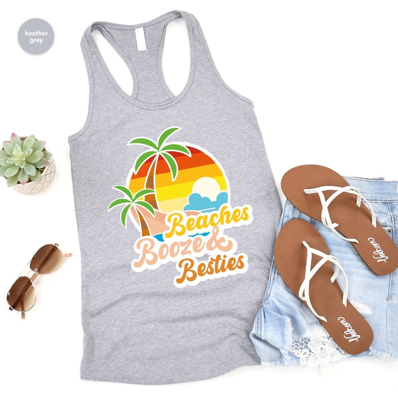 Beach Tank, Best Friend Tank, Funny Summer Graphic Tees, Bestie Travel Tank, Holiday Vneck Tank, Summer Outfit, Gift for Her - 3.jpg