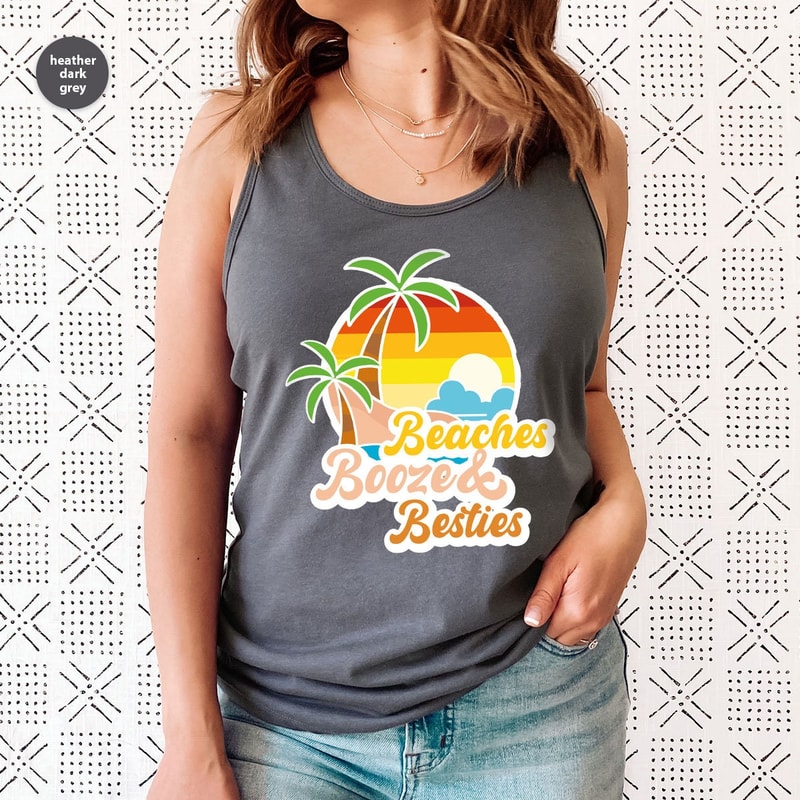 Beach Tank, Best Friend Tank, Funny Summer Graphic Tees, Bestie Travel Tank, Holiday Vneck Tank, Summer Outfit, Gift for Her - 4.jpg