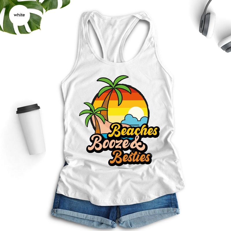 Beach Tank, Best Friend Tank, Funny Summer Graphic Tees, Bestie Travel Tank, Holiday Vneck Tank, Summer Outfit, Gift for Her - 6.jpg
