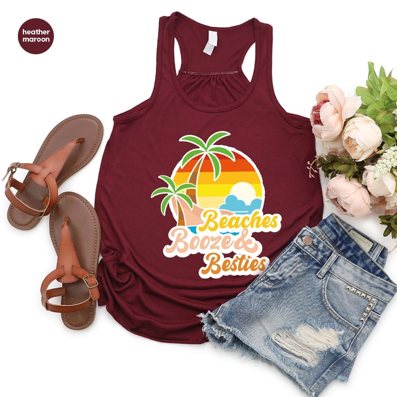 Beach Tank, Best Friend Tank, Funny Summer Graphic Tees, Bestie Travel Tank, Holiday Vneck Tank, Summer Outfit, Gift for Her - 7.jpg