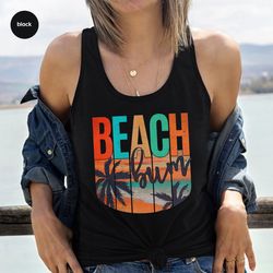 beach tank, summer graphic tees, holiday vneck tank, floral tank, travel tank, vacation tees, tank for women, summer out