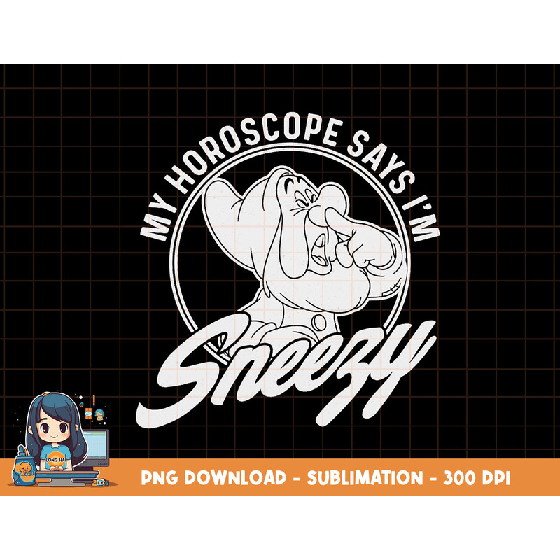 Disney Snow White And The Seven Dwarfs I m Sneezy png, sublimation, digital print.jpg