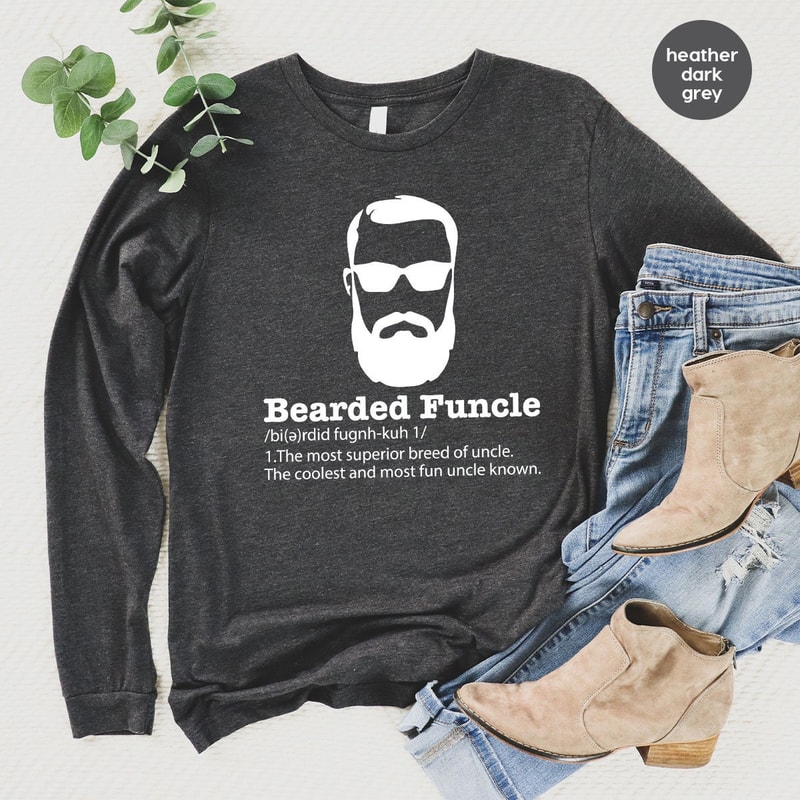 Bearded Funcle Hoodie, Funny Uncle Sweatshirt, Bearded Funcle Definition Tee, Funny Family Gift, Uncle Long Sleeve, Uncle Gift - 4.jpg