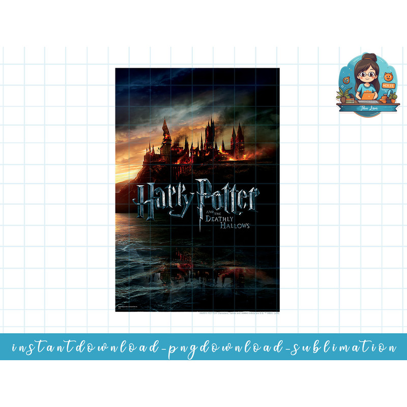 Harry Potter And The Deathly Hallows Hogwarts Poster png, sublimate, digital download.jpg