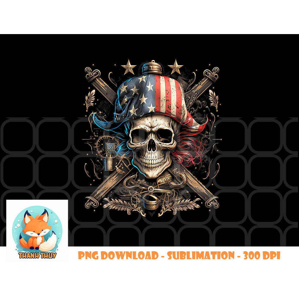 Pirate 4th of July American Flag USA America Funny Tank Top copy.jpg