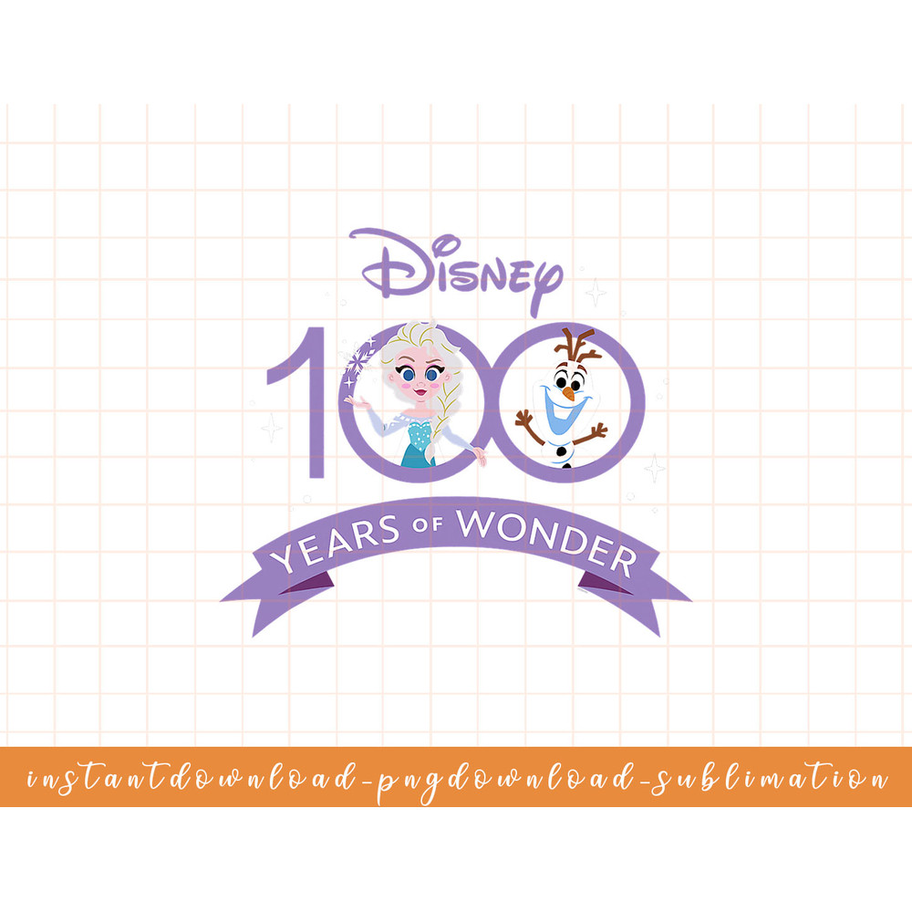 Disney 100 Anniversary Frozen Elsa and Olaf Wonder D100 png, sublimate, digital download.jpg