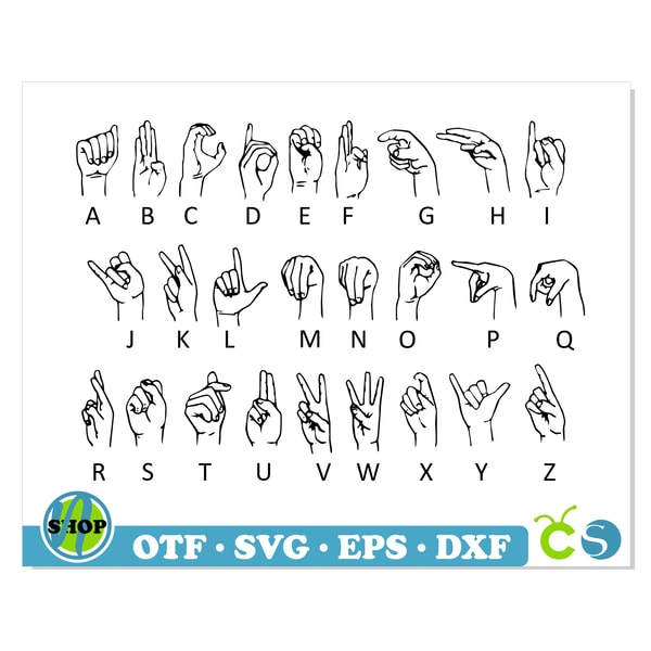 ASL American Sign Language Font OTF, American Sign Language | Inspire ...