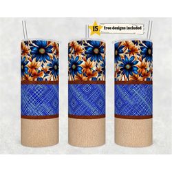 mexican oilcloth 20oz skinny tumbler png sublimation design, print straight png file digital download, rustic fabric des
