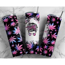 pink dopest mom funny weed 420 marijuana mom bun hair funny seamless sublimation designs downloads - skinny tumbler 20oz