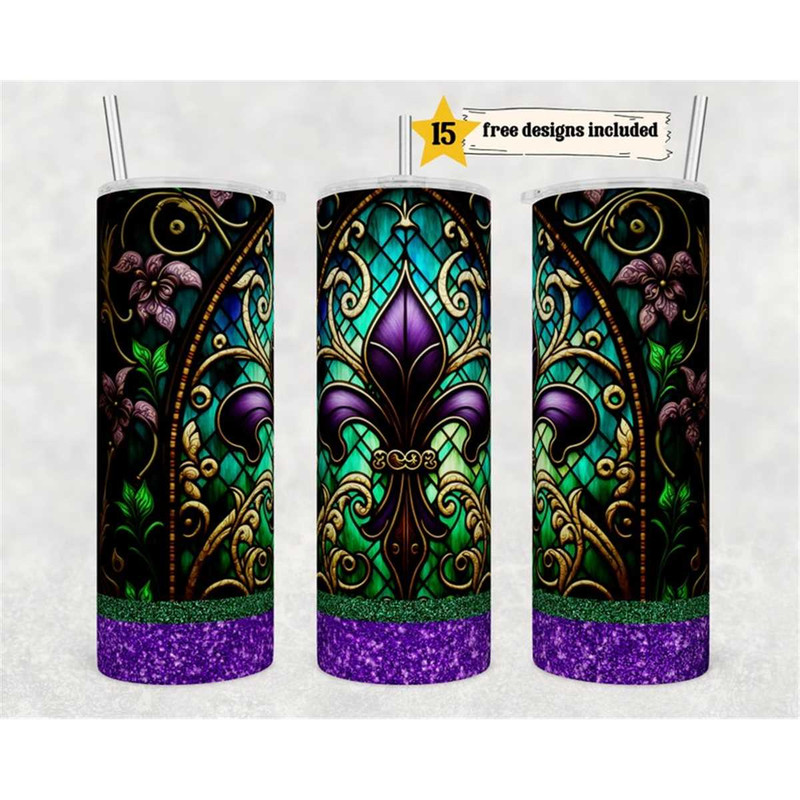 MR-1462023182653-stained-glass-fleur-de-lis-20-oz-skinny-tumbler-sublimation-image-1.jpg