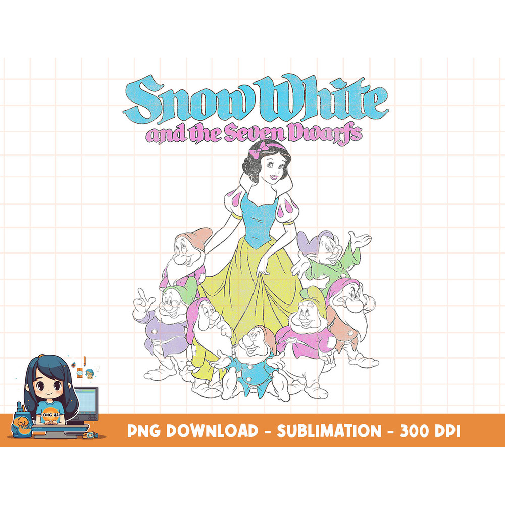Disney Snow White And The Seven Dwarfs Outline png, sublimation, digital print.jpg