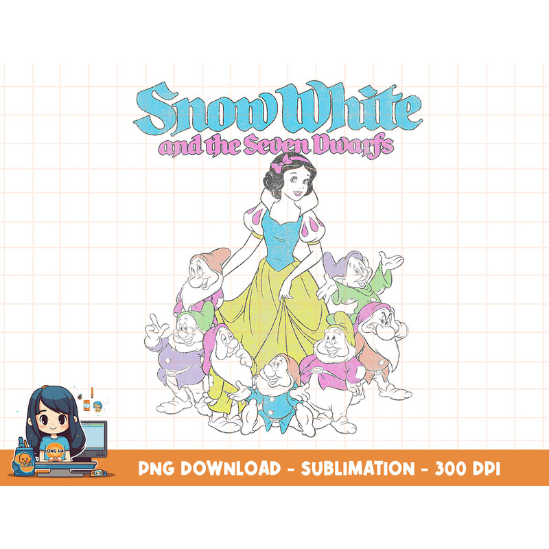 Disney Snow White And The Seven Dwarfs Outline png, sublimation, digital print.jpg