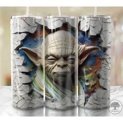 3d tumbler wrap ceramic cracked 20 oz skinny sublimation design, instant digital download png, straight