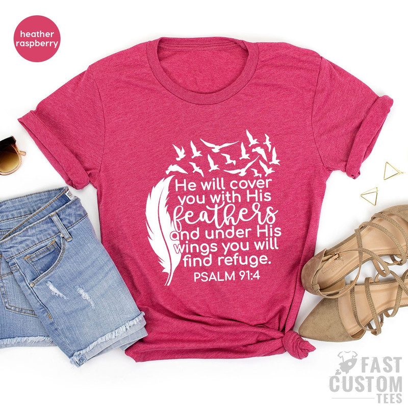 Bible Verse Shirt, Christian Shirts, Bible Shirt, Psalm 91, Christian Gifts, Pray Shirt, Religious Shirt, Faith Shirt, Shirts for Women - 4.jpg