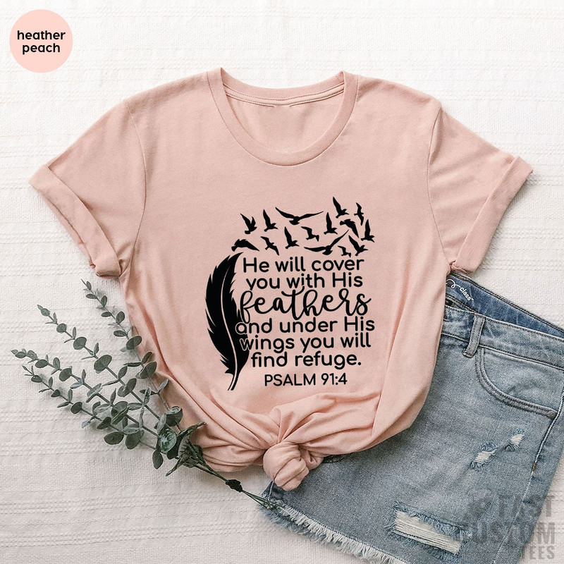 Bible Verse Shirt, Christian Shirts, Bible Shirt, Psalm 91, Christian Gifts, Pray Shirt, Religious Shirt, Faith Shirt, Shirts for Women - 7.jpg