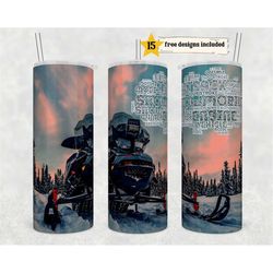snowmobile 20 oz skinny tumbler, winter vibes straight template, digital download, sublimation graphics instant design,