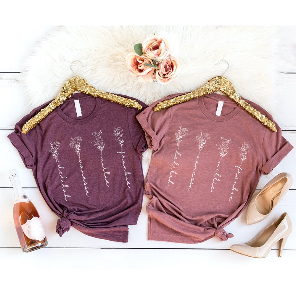 Birth Flower Shirt, Custom Name Shirt, Gift for Mom, Personalized Family Name Shirt, Mothers Day Shirt, Plant Sweatshirt, Gift for Her - 2.jpg