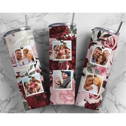 pink burgundy red floral tumbler wrap for photos png tumbler design add pictures seamless sublimation designs downloads