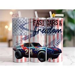 patriotic fast cars 20 oz skinny tumbler sublimation design digital download png instant digital only, freedom and ameri