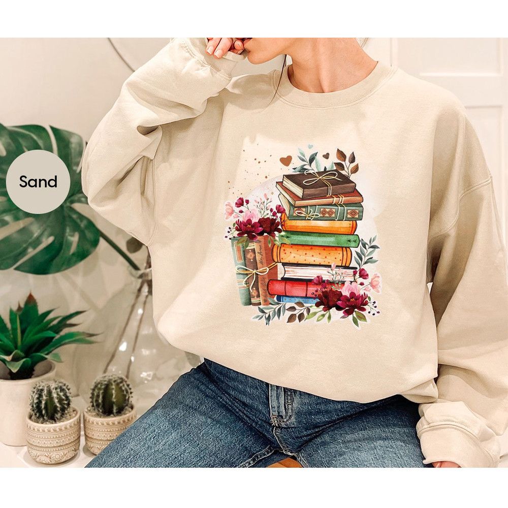 Books and Flowers Tshirt, Librarian Tshirts, Reading Gifts for Bookworm, Retro Books Shirt, Wild Flower Shirts, Floral Books Shirt - 7.jpg