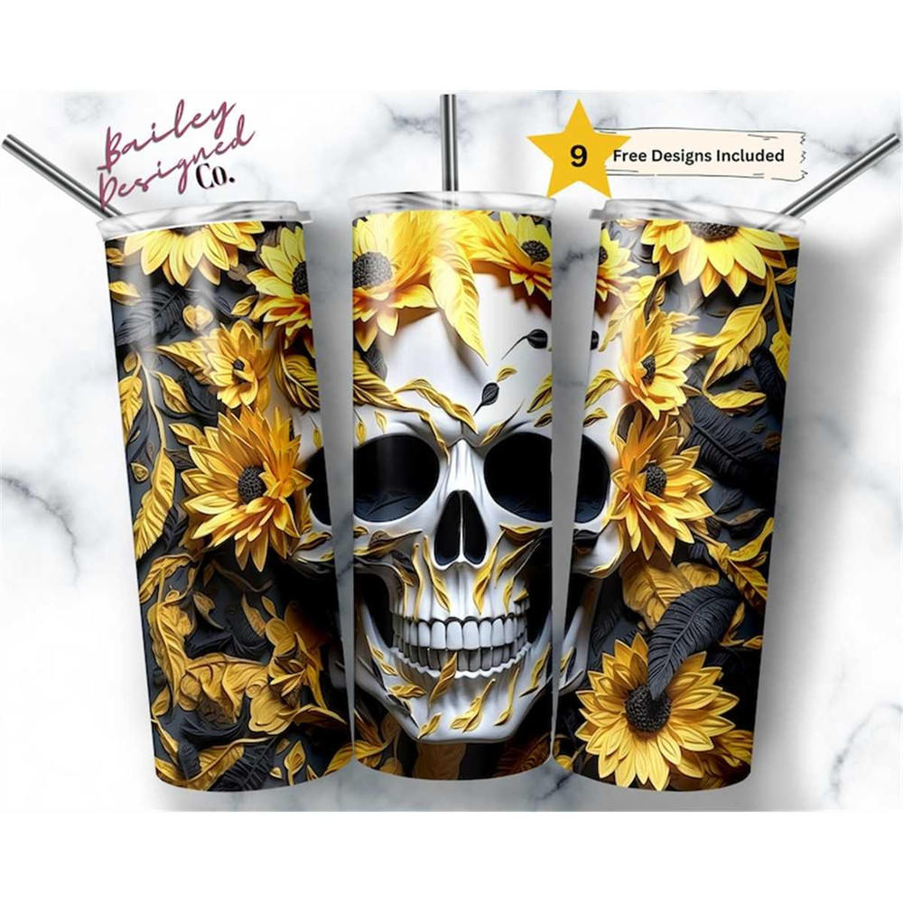 MR-1462023185850-3d-tumbler-wrap-skull-and-sunflowers-20-oz-skinny-tumbler-image-1.jpg
