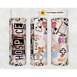 hospice nurse 20oz skinny tumbler sublimation design templates, medical field straight digital design