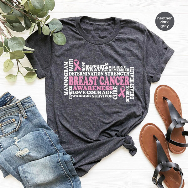 Breast Cancer Awareness Shirt, Cancer Survivor Gift, Breast Cancer Gifts, Family Support T-Shirts, October Tshirt, Cancer Warrior Outfit - 1.jpg
