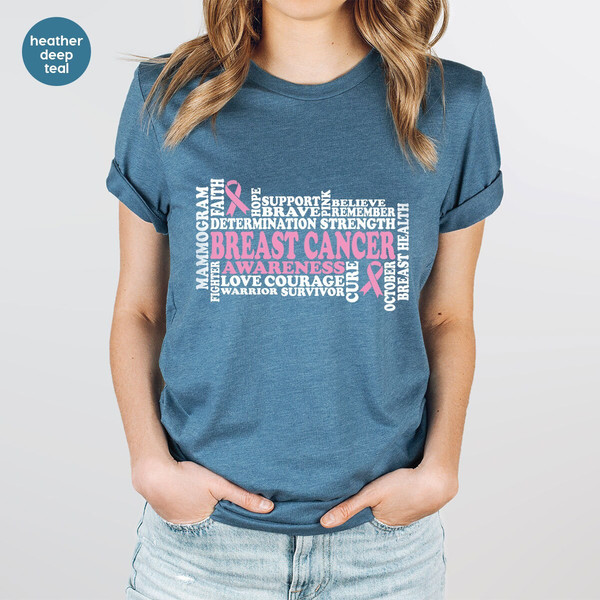 Breast Cancer Awareness Shirt, Cancer Survivor Gift, Breast Cancer Gifts, Family Support T-Shirts, October Tshirt, Cancer Warrior Outfit - 2.jpg