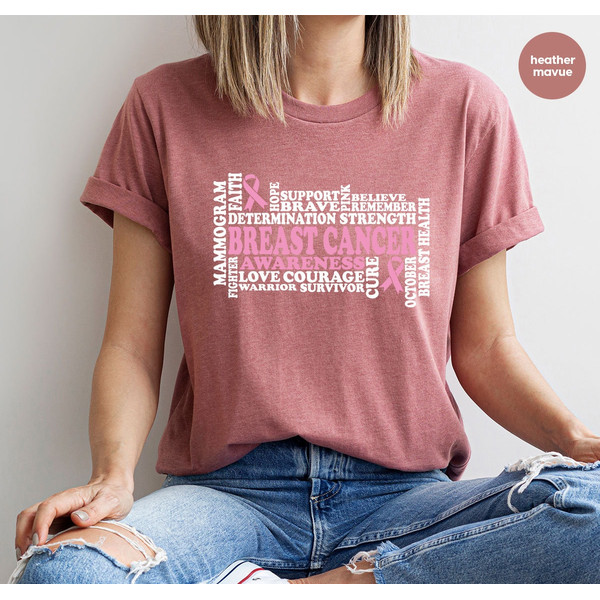 Breast Cancer Awareness Shirt, Cancer Survivor Gift, Breast Cancer Gifts, Family Support T-Shirts, October Tshirt, Cancer Warrior Outfit - 3.jpg