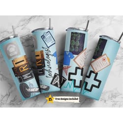 mri technologist 20 oz skinny tumbler sublimation medical field wrap design for straight tumbler, png file, digital down