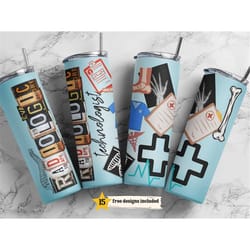 radiologic technologist 20 oz skinny tumbler sublimation medical field wrap design for straight tumbler, png file, digit