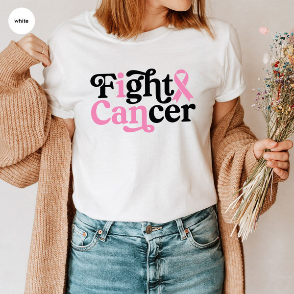 Breast Cancer Ribbon Shirt, Fight Cancer Tees, Breast Cancer Shirt, Cancer Warrior T-Shirt, Breast Cancer Support Gift, Cancer Awareness Tee - 3.jpg