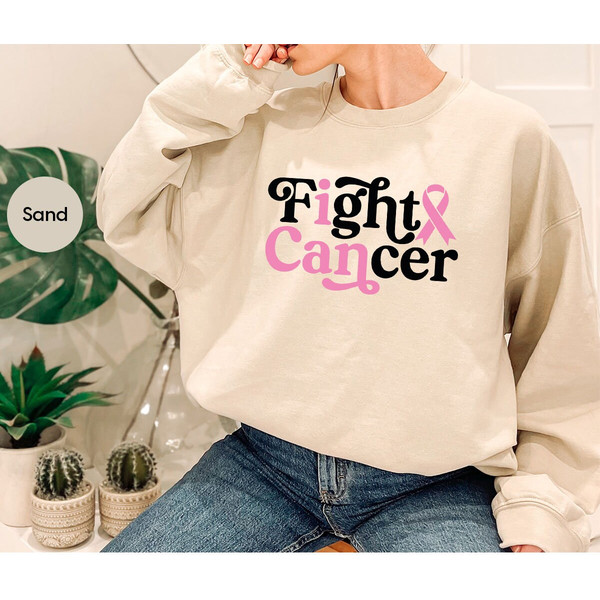 Breast Cancer Ribbon Shirt, Fight Cancer Tees, Breast Cancer Shirt, Cancer Warrior T-Shirt, Breast Cancer Support Gift, Cancer Awareness Tee - 7.jpg