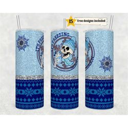 freezing season skeleton 20 oz skinny tumbler, winter straight template, digital download, winter vibes cold outside sub