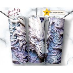 dragon 3d tumbler wrap 20 oz skinny tumbler sublimation design digital download png instant digital only, mythical drago