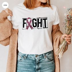 Breast Cancer Shirt, Fight Cancer T-Shirt, Cancer Survivor Gifts, Cancer Awareness, October T Shirt, Cancer Ribbon Tee,