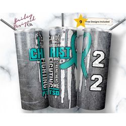 ptsd awareness 20 oz skinny tumbler sublimation design digital download png instant digital only, ptsd awareness tumbler
