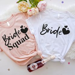 bride tshirt, bride gift, matching bridesmaid shirts, cute bridal party shirts, bachelorette party shirts, bridal shower