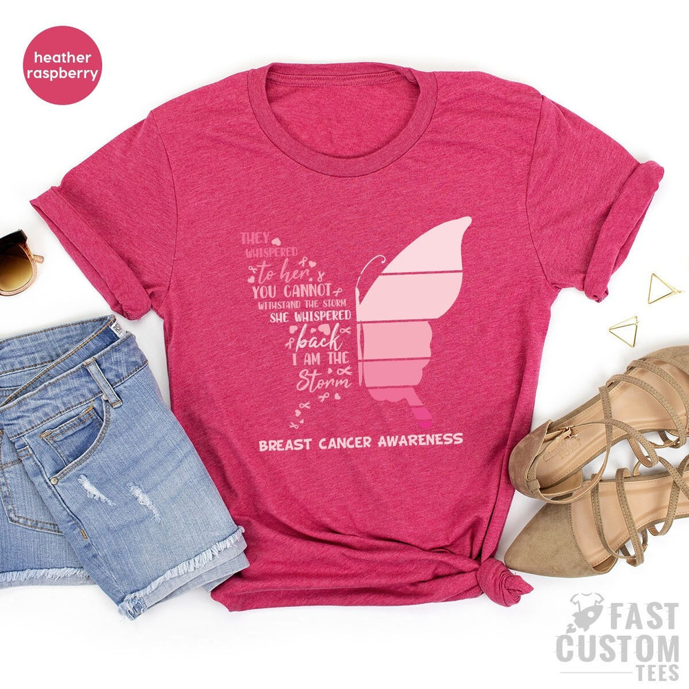 Butterfly Shirt, Breast Cancer T Shirt, Cancer Awareness Shirt, October Shirt, Cancer Support Shirt, Cancer Warrior Shirt For Women - 2.jpg