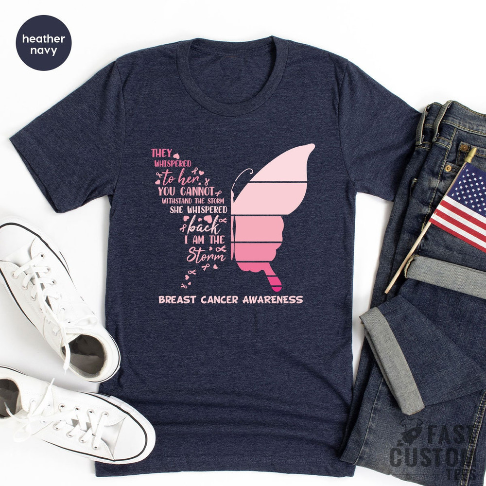 Butterfly Shirt, Breast Cancer T Shirt, Cancer Awareness Shirt, October Shirt, Cancer Support Shirt, Cancer Warrior Shirt For Women - 6.jpg